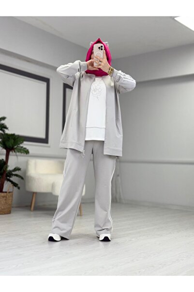 Butik Kardelen Camelya Triple Suit 10720 Gray