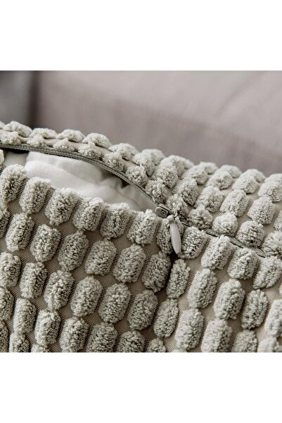 OEM Set of 2 EMEMA decorative covers, polyester, 40 x 40 cm, light gray