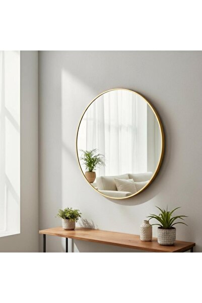 Casco مرآة دائرية بإطار ذهبي أنيق – قطر 100 سم