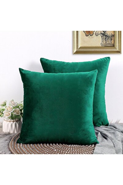OEM Set of 2 decorative pillowcases CALIYO, 40x40 cm, velvet, washable, green
