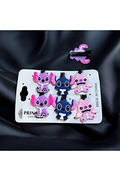 Store 6 pieces of mini hair clips with stitch figures