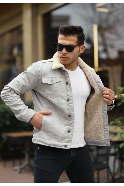 The Naz Line Erkek Trend Kışlık İçi Kürklü Kot Ceket