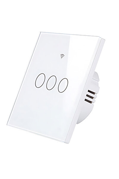 OEM Smart touch switch, USSPY®, WiFi, 3 channels, 10A, safety glass, white