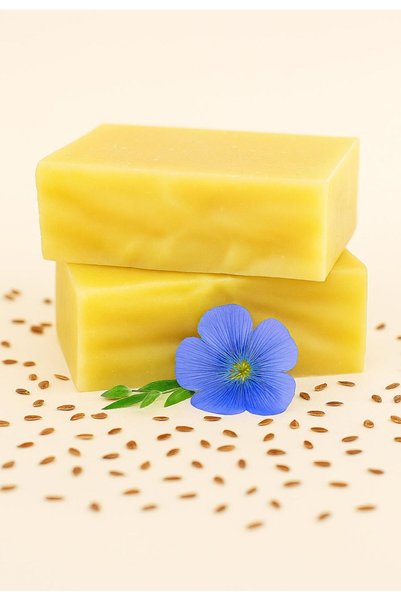 Şile Natural Natural Handmade Flaxseed Soap 1 Piece 100 Gr Moisturizing, Skin Renewing and Nourishing