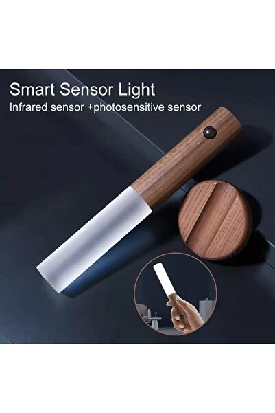 Generic Motion Sensor Wooden Night Light - Rechargeable Magnetic LED (White Ash/Beech) 2PC