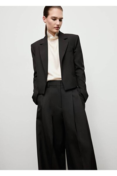 MANGO Woman Široke plisirane pantalone od tkanine