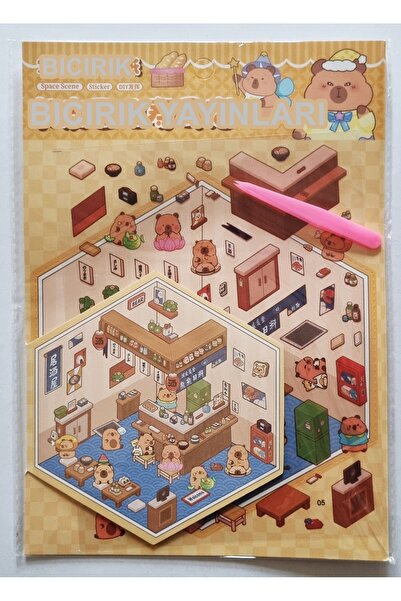 Bıcırık Yayınları Cımbızlı 3D Capy Bara Sök Yapıştır Yerleştir Sticker Book B...
