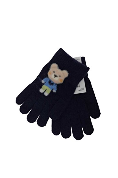 Kitti Spteks 4-8 Yaş Erkek Çocuk Lacivert Renk Ayıcık Figürlü Kışlık Örme Eld...