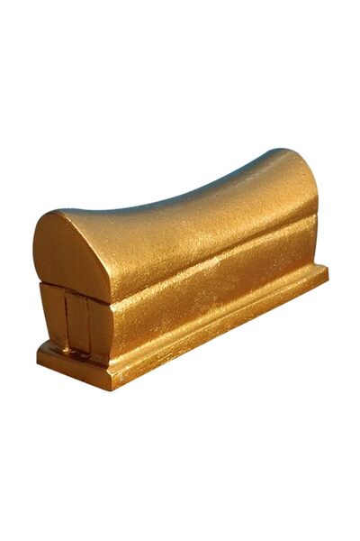 OEM Mini VILLCASE decoration, shaped like a sarcophagus or coffin, gold-plated model