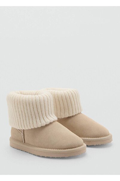 MANGO Kids Triko detaylı deri bot