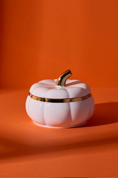 Perotti Pumpkin Porcelain Storage Container with Lid 11.6X11.6X5 cm