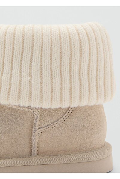 MANGO Kids Triko detaylı deri bot