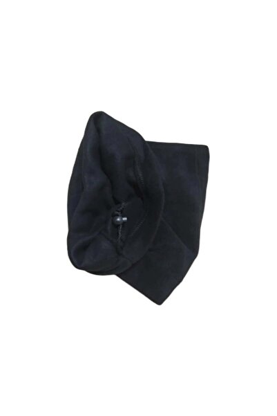 EfemİcGiyim Unisex Black Fleece Drawstring Neck Gaiter That Can Be Used as a Hat 1 Piece