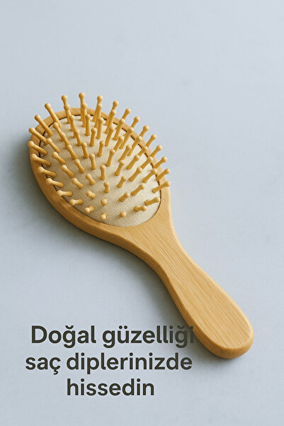 ME-SA LuxuriA Ahşap Bambu Masaj Tarağı Saç Fırçası Masaj Özellikli