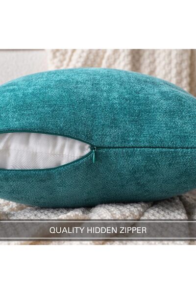 OEM Set of 4 MIULEE pillowcases, polyester, 50x50 cm, color Teal blue