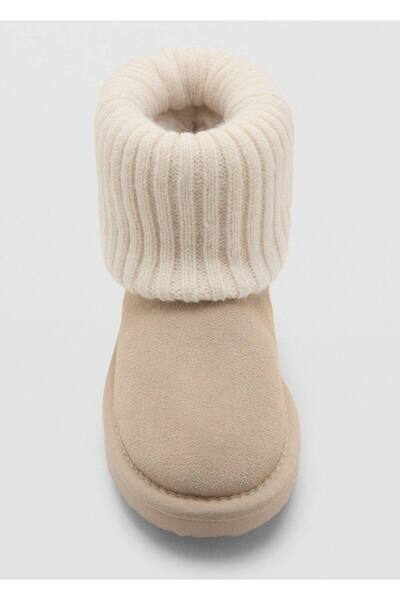 MANGO Kids Triko detaylı deri bot