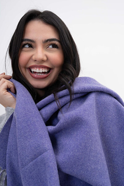 HERCHES Double-Sided Wool Winter Scarf - Lilac