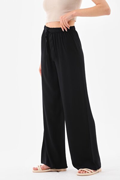 charamela Women's Elastic Waist Viscose Fabric Comfortable Fit Palazzo Pants -