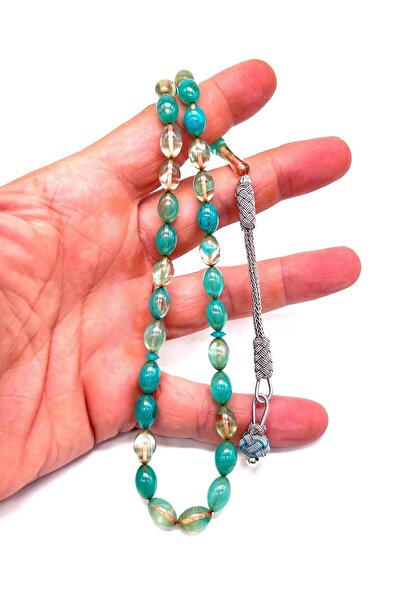 ateş kehribar هدية مصنوعة يدويًا من حبات الشعير - سبحة كازاز ذات الشراشيب