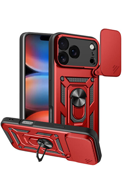 NewFace Nrzsnt Apple iPhone 17 Pro Pars Silicone with Lens Ring (210442) - Red