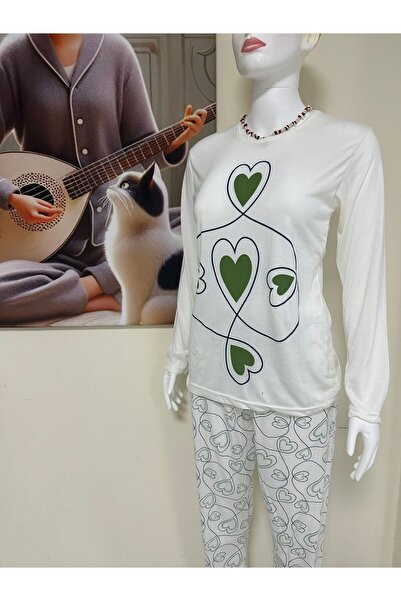Hababamevi Habev--Heart Patterned Women's Pajama Set—
