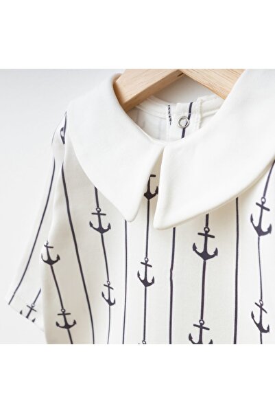 Momercy Çapa Printed Peter Pan collar Baby Boy Jumpsuit