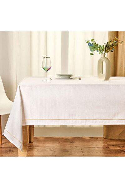 MATMEL Soft Stripe Tablecloth - Ecru - 150X220 cm