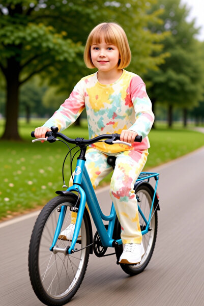 PayBuy Girl's Cotton Tie-Dye Patterned Hooded Sweatshirt and Sweatpants Set Quality Stylish Comfortable