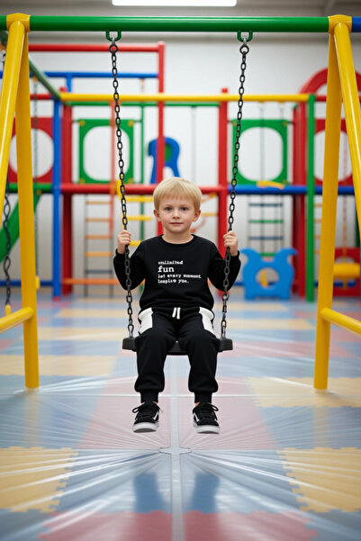 PayBuy Boys' Slogan Printed Long Sleeve Top and Sweatpants Set Quality Stylish Comfortable