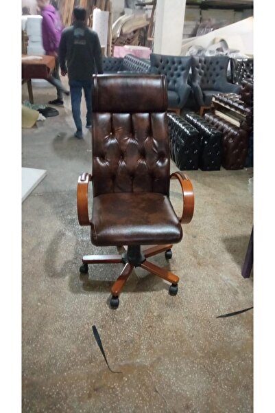 urasofis VİP Ahşap ayaklı Deri Yönetici Koltuğu | Makam Koltuğu | Müdür Koltuğu