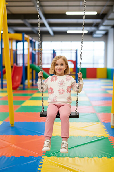 PayBuy Girl's Cotton Knitted Sweatshirt and Sweatpants Set Flower Printed Quality Stylish Comfortable