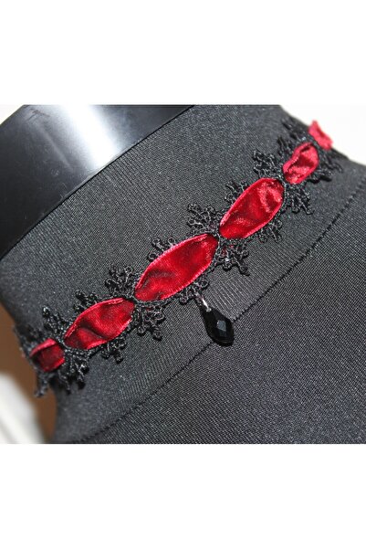 Mournbelle Gotik Kadife Şeritli Bağlamalı Choker