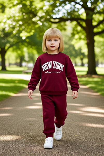 PayBuy Devojčin komplet od Pamuk delova New York Štampano okrugla kragna - du...