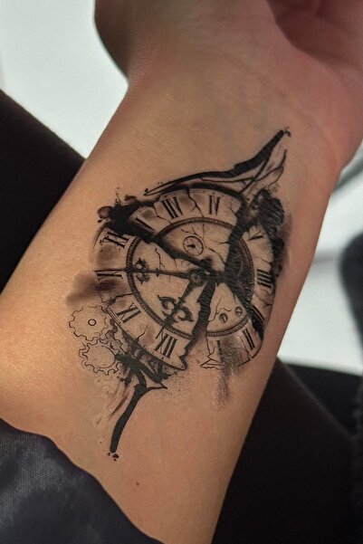 HEDİYEVİM Gerçek Dövme Görünümlü 3 Boyutlu Saat Figürlü Mini Dövme Tattoo