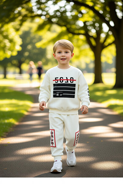 PayBuy Boys' Thin Knitted Graphic Pattern Crew Neck Long Sleeve Suit High Quality Stylish Comfortable