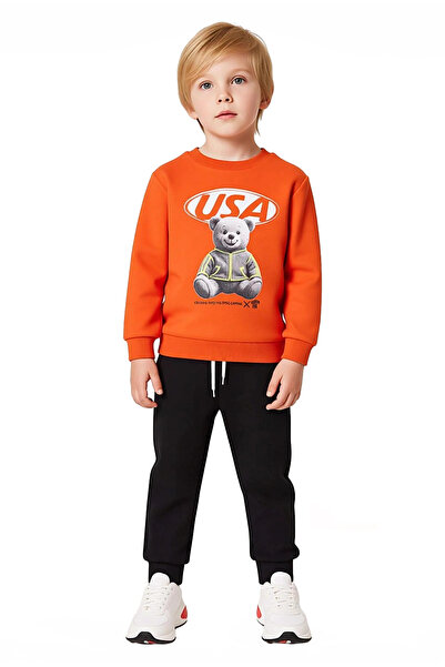 PayBuy Boy's Bottom-Top Teddy Bear Printed Crew Neck Knitted Bottom-Top Set Quality Stylish Comfortable