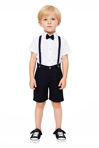 PayBuy Boys' Stylish Shirt and Shorts Combination with Accessories 3-Piece Set Quality Stylish Comfortable