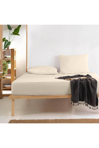 MATMEL Single Bed Sheet Set - Ecru - 160X240 cm + 50X70 cm