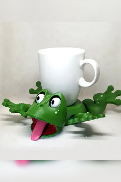 Genç 3D Eğlenceli Kurbağa Bardak Tutucu – Sevimli 3D Dekoratif Bardak Standı