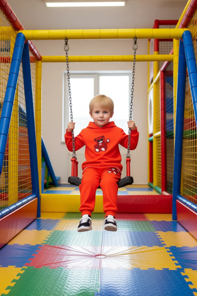 PayBuy Boy's Teddy Bear Printed Hooded Sports Suit Quality Stylish Comfortable Casual