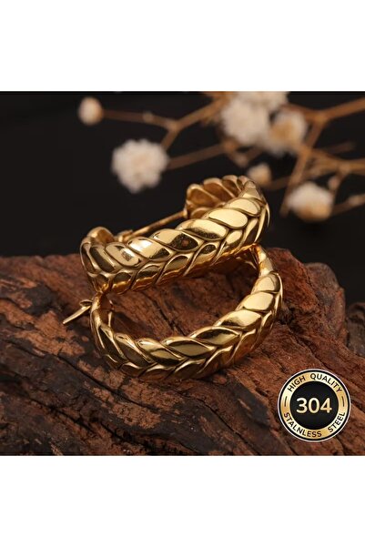 GÜNEBAKAN AKSESUAR Çelik Gold küpe