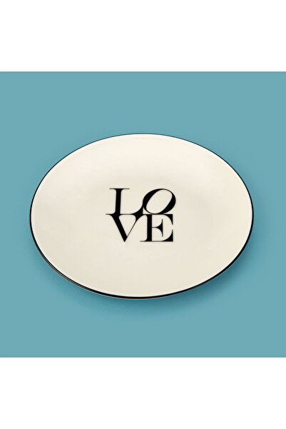 MATMEL Kitchen Bold Heart Porcelain Dessert Plate - Black / White - 19 cm