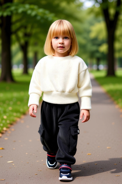 PayBuy Girl's Plush Textured Crew Neck Top and Jogger Pants Set Quality Stylish Comfortable