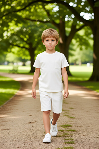 PayBuy Boys' Textured Knitted Crew Neck Short Sleeve T-Shirt and Shorts Set High-Quality Stylish Comfortable