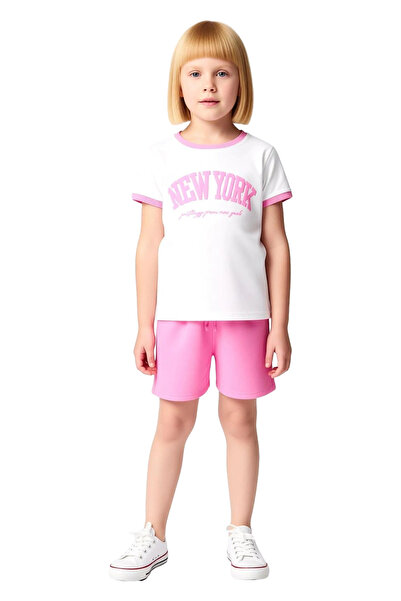 PayBuy Girls' 100% Cotton Comfortable Slogan Printed Short Sleeve Top and Shorts Set Quality Stylish Comfortable