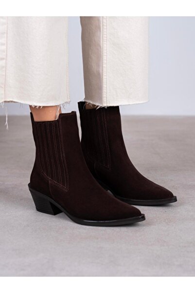 ECENİN BUTİĞİ Lexis Kahve Süet Hakiki Deri Kadın Bot
