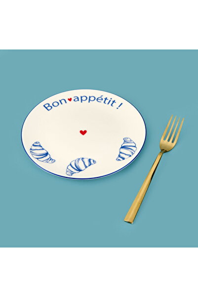 MATMEL Kitchen Croissant Porcelain Dessert Plate - 19 cm