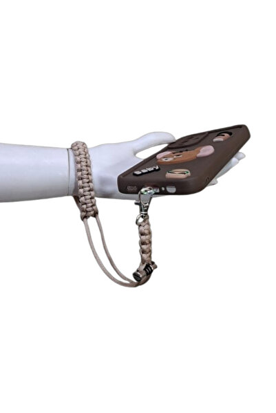 My Strape A.Brown Paracord Bracelet Phone Strap Compatible with All Cases