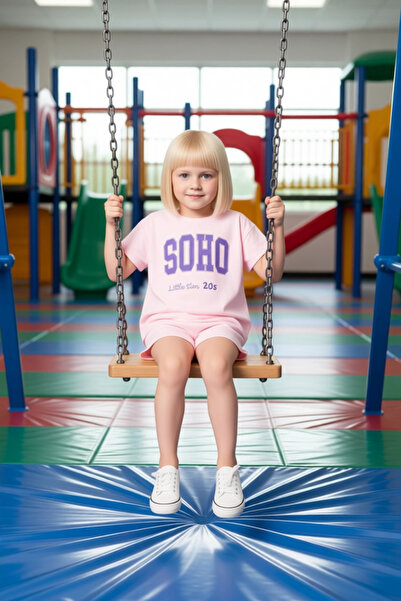 PayBuy Girl's Cotton Slogan Printed Relaxed Fit Short Sleeve Set Quality Stylish Comfortable