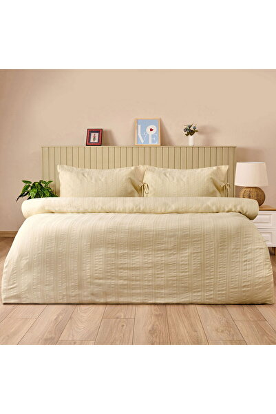 KUT FLY Soft Dobby Double Duvet Cover Set - Ecru